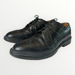 Allen Edmonds Mens 9.5 MacNeil Leather Longwing Oxford Shoes Wingtip Black